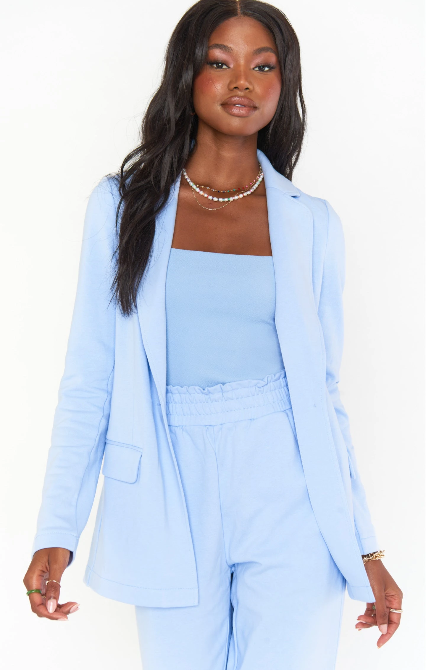 Show Me Your Mumu Lazy Chic Blazer ~ Periwinkle Knit 4 Show Me Your Mumu Lazy Chic Blazer ~ Periwinkle Knit - Image 2
