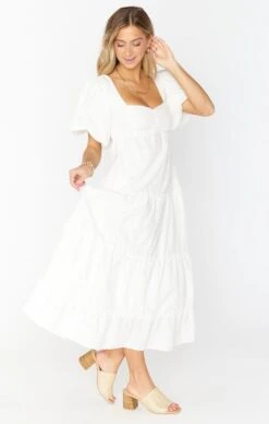 Show Me Your Mumu Odette Midi Dress ~ White -Show Me Your Mumu MS2 5073 WH01 01 2