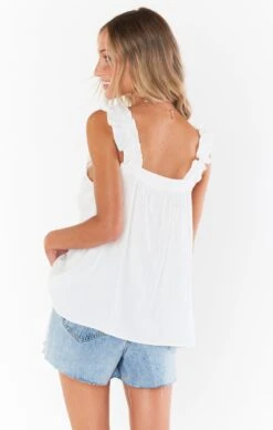 Show Me Your Mumu Mazzy Ruffle Tank ~ White Linen 10 Show Me Your Mumu Mazzy Ruffle Tank ~ White Linen -Show Me Your Mumu MS2 5101 WH56 01