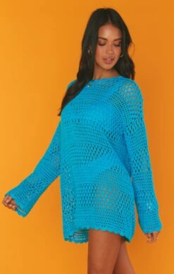 Show Me Your Mumu Paula Pullover ~ Turquoise Crochet -Show Me Your Mumu MS3 1227 TE10 03