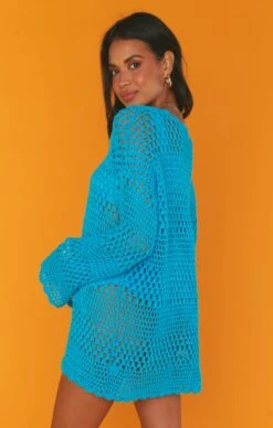 Show Me Your Mumu Paula Pullover ~ Turquoise Crochet -Show Me Your Mumu MS3 1227 TE10 04