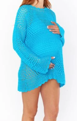 Show Me Your Mumu Paula Pullover ~ Turquoise Crochet -Show Me Your Mumu MS3 1227 TE10 06