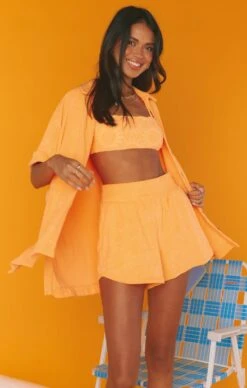 Show Me Your Mumu Parker Button Down ~ Orange Terry 13 Show Me Your Mumu Parker Button Down ~ Orange Terry -Show Me Your Mumu MS3 5562 OR94 01