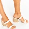 Show Me Your Mumu Steve Madden Marcella Block Heels ~ White/Natural -Show Me Your Mumu MarcellaBlockHeels WhiteNatural 02