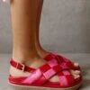 Show Me Your Mumu Alohas Marshmallow Scacchi Platform Sandal ~ Lipstick Red Magenta -Show Me Your Mumu MarshmallowScacchiLipstickRedMagenta