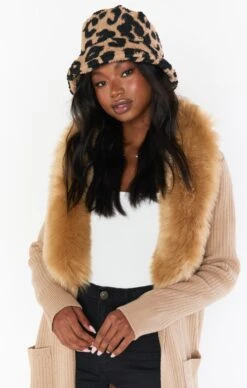 Show Me Your Mumu Teddy Bucket Hat ~ Brown Leopard