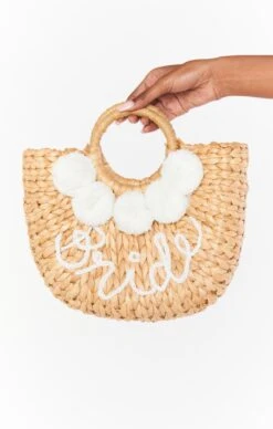 Show Me Your Mumu Bride Straw Bag ~ Natural/White