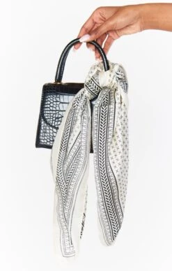 Show Me Your Mumu Silky Head Scarf Set ~ Ivory & Black -Show Me Your Mumu SU22 toriliv 9.1373411