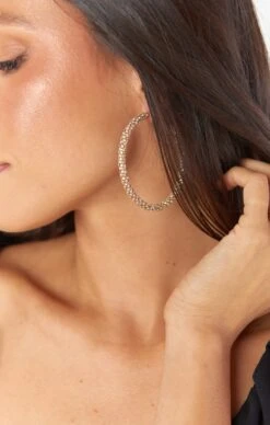 Show Me Your Mumu Lex Rhinestone Hoop Earrings ~ Gold -Show Me Your Mumu SU23 emilybri 9.6173591
