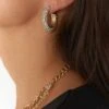 Show Me Your Mumu Nell Rhinestone Hoop Earrings ~ Gold
