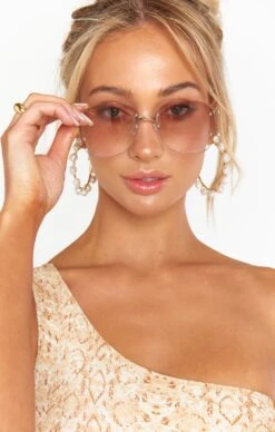 Show Me Your Mumu LeSpecs Skyline Sunglasses ~ Gold/Tan -Show Me Your Mumu SkylineSunglasses Gold 02