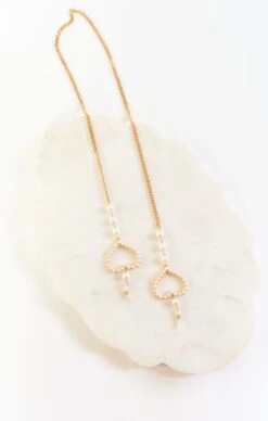 Show Me Your Mumu Sweetheart Sunglasses Chain ~ Pearl/Gold -Show Me Your Mumu SweetheartSunglassesChain PearlGold 07