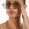 Show Me Your Mumu Banbè Eyewear The Heidi Sunglasses ~ Gold/Olive -Show Me Your Mumu THEHEIDI GOLD OLIVE3