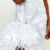 Show Me Your Mumu Fae Faux Feather Purse ~ White -Show Me Your Mumu Tezza 1917