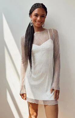 Show Me Your Mumu Iconic Mini Dress ~ White Glitz -Show Me Your Mumu Tezza 5493copy