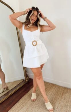 Show Me Your Mumu Cosmo Mini Dress ~ White Doublecloth