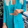 Show Me Your Mumu Ezra Blazer ~ Teal Suiting -Show Me Your Mumu Tezza 57382