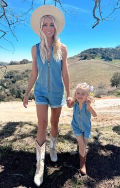 Show Me Your Mumu Mini Reno Romper ~ Blue Stream -Show Me Your Mumu Tezza 59022
