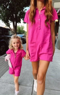 Show Me Your Mumu Mini Gio Sweater Romper ~ Hot Pink Knit