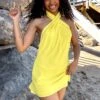 Show Me Your Mumu Jasmine Halter Mini Dress ~ Bright Yellow