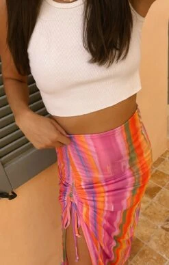 Show Me Your Mumu Dazy Skirt ~ Sunrise Stripe Mesh -Show Me Your Mumu Tezza 8210