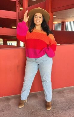 Show Me Your Mumu Pismo Sweater ~ Sunrise Stripe Knit -Show Me Your Mumu Tezza 8824