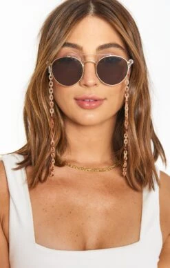 Show Me Your Mumu Crap Eyewear Tuff Safari Sunglasses ~ Gold/Black -Show Me Your Mumu TortoiseSunglassesChain Beige 05