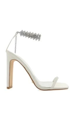 Show Me Your Mumu Billini Wrenna Block Heel ~ White Satin -Show Me Your Mumu WRENNA WHITESATIN 1