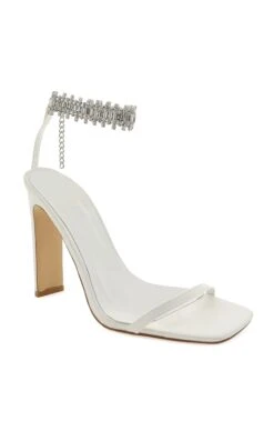 Show Me Your Mumu Billini Wrenna Block Heel ~ White Satin -Show Me Your Mumu WRENNA WHITESATIN 3