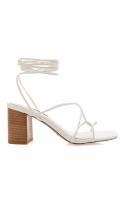 Show Me Your Mumu Billini Yeoman Wrap Up Heels ~ White -Show Me Your Mumu YEOMAN WHITE NATURAL 1
