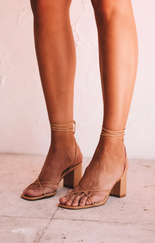 Show Me Your Mumu Billini Younes Wrap Up Heels ~ Tan 3 Show Me Your Mumu Billini Younes Wrap Up Heels ~ Tan