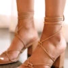 Show Me Your Mumu Billini Yovanna Wrap Up Heels ~ Desert Tan -Show Me Your Mumu YOVANNA DESERT