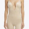 Show Me Your Mumu SPANX Suit Your Fancy Plunge Low-Back Mid-Thigh Bodysuit ~ Champagne Beige -Show Me Your Mumu af918a94421c4ad8dc64c95ab1cb7173