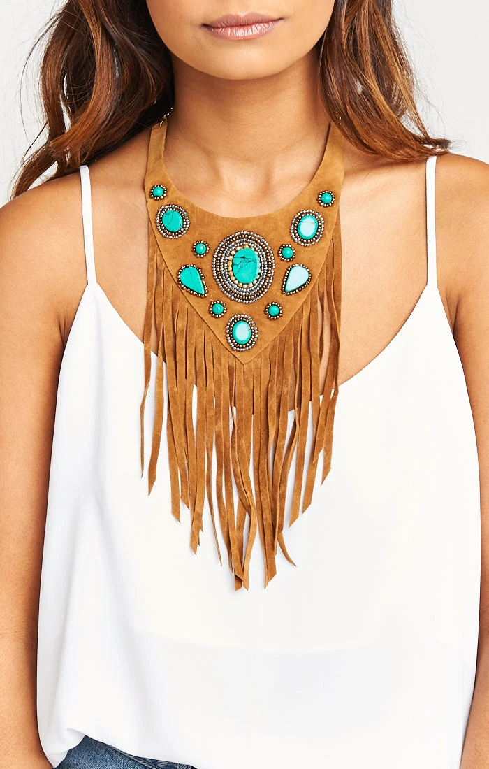 Show Me Your Mumu Kyra Statement Choker ~ Tan/Turquoise 5 Show Me Your Mumu Kyra Statement Choker ~ Tan/Turquoise - Image 3