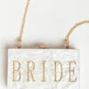 Show Me Your Mumu Bride Acrylic Clutch ~ White Marble