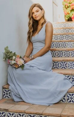 Show Me Your Mumu Jenn Maxi Dress ~ Steel Blue Chiffon -Show Me Your Mumu brentwoodweddings20191013 61