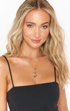 Show Me Your Mumu Sunburst Double Layer Necklace ~ Gold