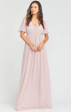 Show Me Your Mumu Emily Empire Maxi Dress ~ Neutral Mauve Chiffon -Show Me Your Mumu c47ff9f05ab4368f8de2ae594b086c38