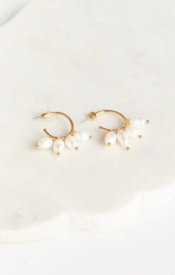 Show Me Your Mumu Zani Pearl Hoop Earrings ~ Gold/Pearl