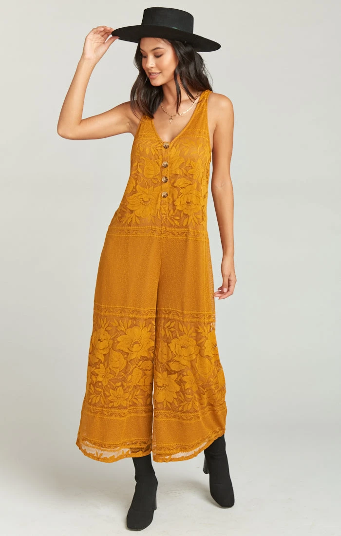 Show Me Your Mumu Goulding Jumpsuit ~ Moonlight Roses Lace Marigold 3 Show Me Your Mumu Goulding Jumpsuit ~ Moonlight Roses Lace Marigold