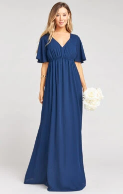 Show Me Your Mumu Emily Empire Maxi Dress ~ Rich Navy Crisp