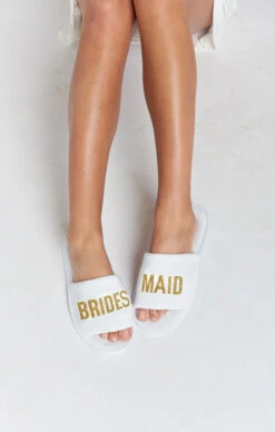 Show Me Your Mumu Bridesmaid Slippers ~ White