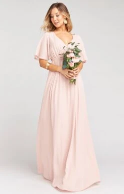 Show Me Your Mumu Emily Empire Maxi Dress ~ Dusty Blush Crisp