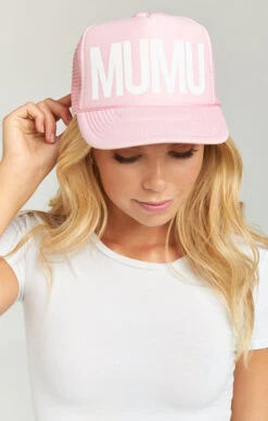 Show Me Your Mumu Mumu Trucker Hat ~ Light Pink/White -Show Me Your Mumu edfbfa399c7a6d56eb82373544dc19ea