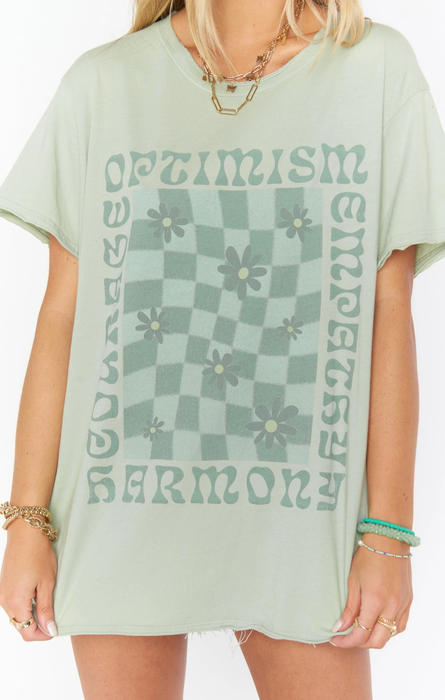 Show Me Your Mumu Airport Tee ~ Flower Check Graphic 4 Show Me Your Mumu Airport Tee ~ Flower Check Graphic - Image 2