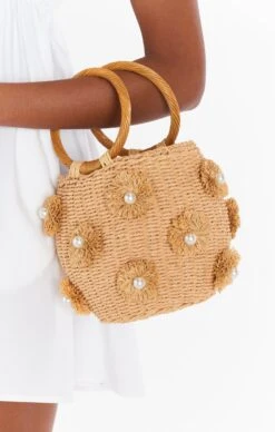 Show Me Your Mumu Elia Straw Bag ~ Natural/White -Show Me Your Mumu fall22 toribri 12.2182299