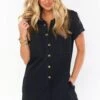 Show Me Your Mumu Range Romper ~ Washed Black