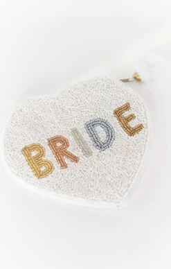 Show Me Your Mumu BRIDE Coin Purse ~ White & Multi Beaded