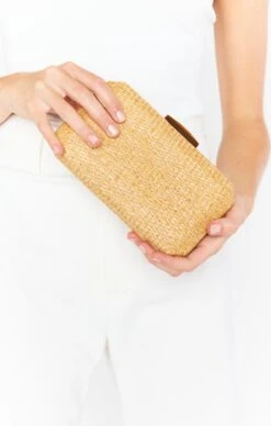 Show Me Your Mumu Norah Woven Clutch ~ Natural