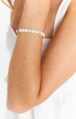 Show Me Your Mumu BRIDESMAID Bracelet ~ Gold & White Beaded -Show Me Your Mumu fallbridal jordyn 6.2461830
